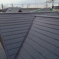 埼玉県所沢市の屋根塗装の上塗り施工後
