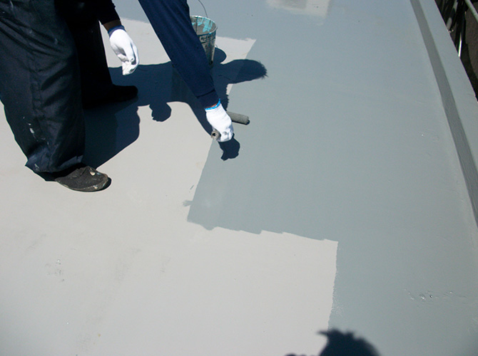 屋上防水工事のトップコート