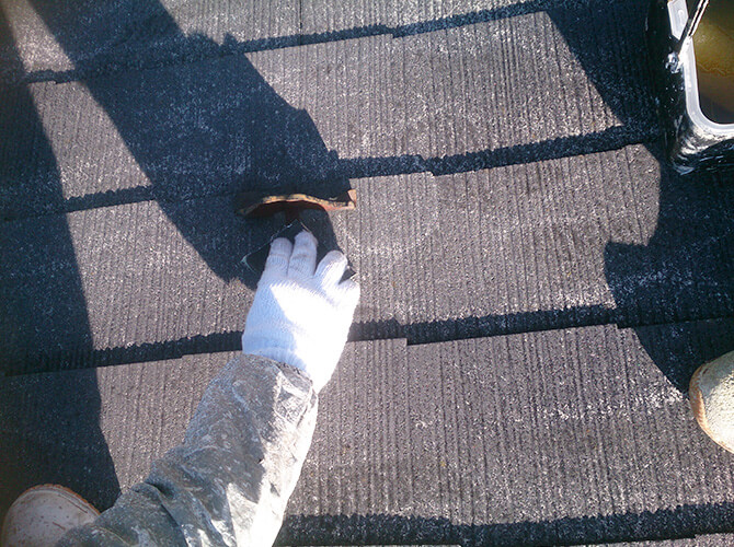 屋根鉄部のケレン清掃