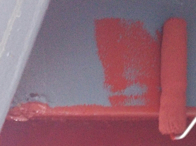 階段の錆止め塗装