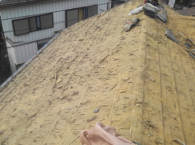 屋根材の撤去完了